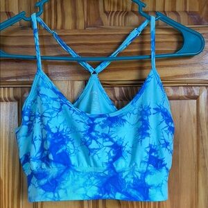 Active USA Vibrant Blue Tie-Dye Sports Bra